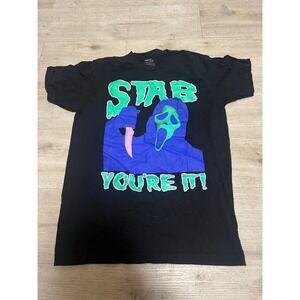 Ghost Face Scream Stab‎ Youre It Graphic T-Shirt Halloween Mens Medium Black